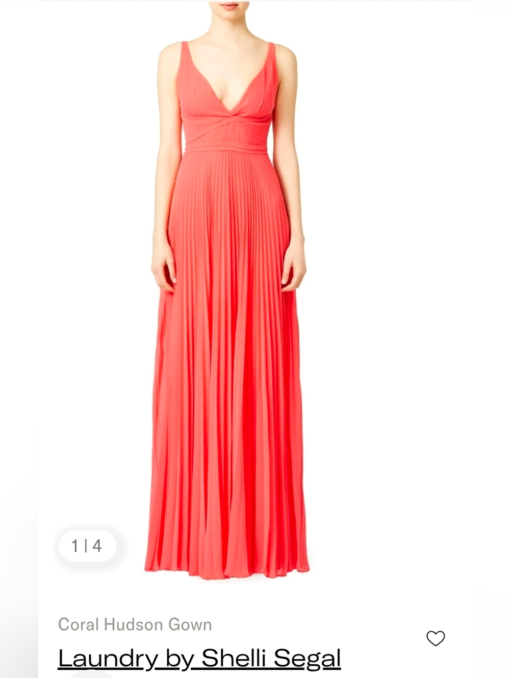 Laundry By Shelli Segal Vibrant Coral Wedding Guest Maxi Dress New Without Tags